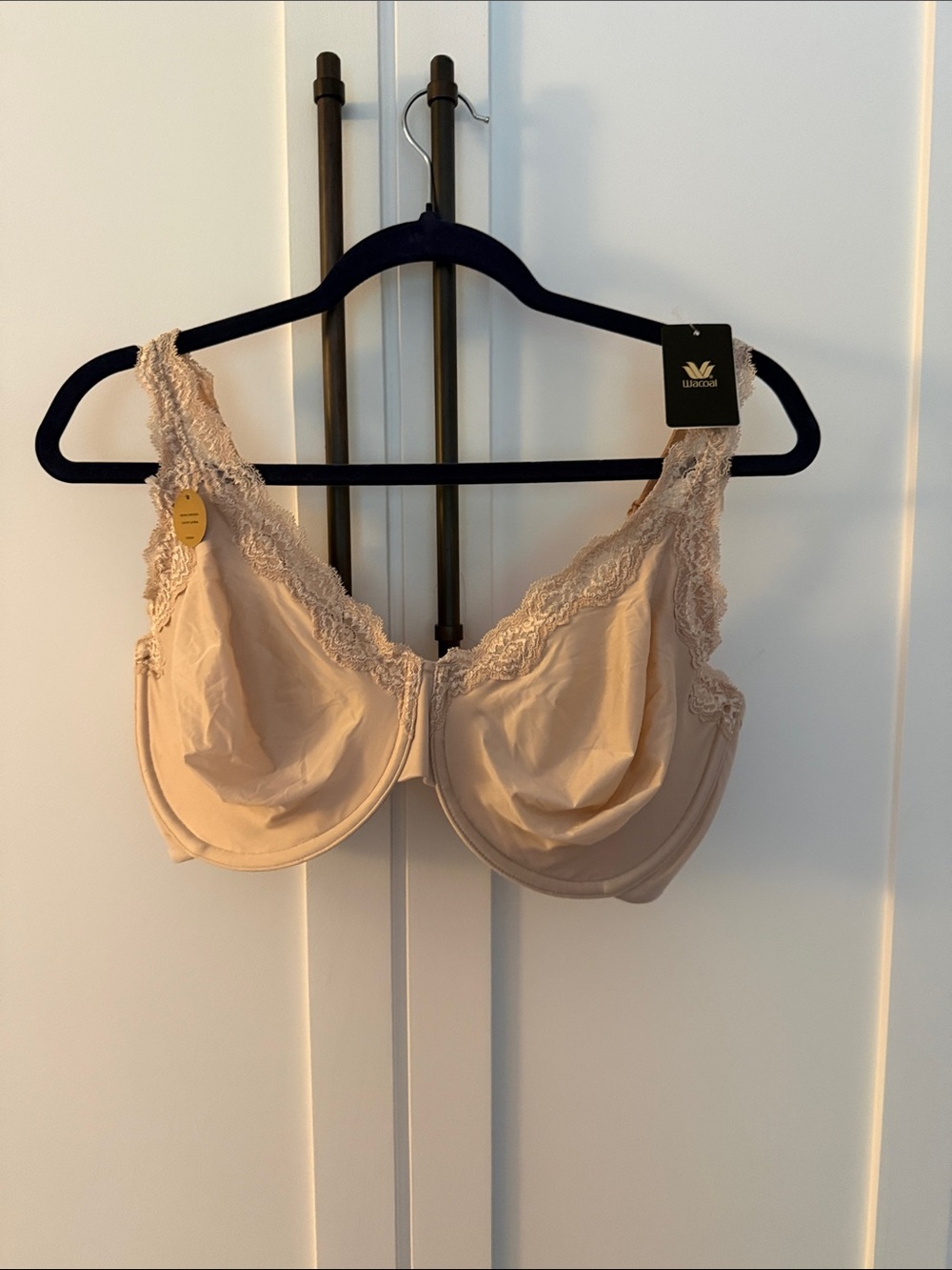Wacoal Beige Lace-Trim Underwire Bra